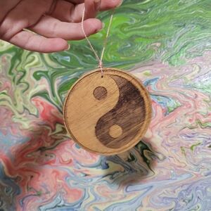 Wooden yin yang Ornament